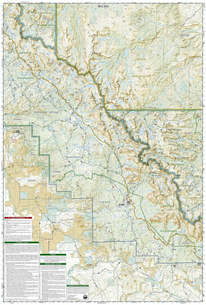 Carte de randonnée - Wind River Range South Lander, Cirque des tours | National Geographic carte de randonnée National Geographic 