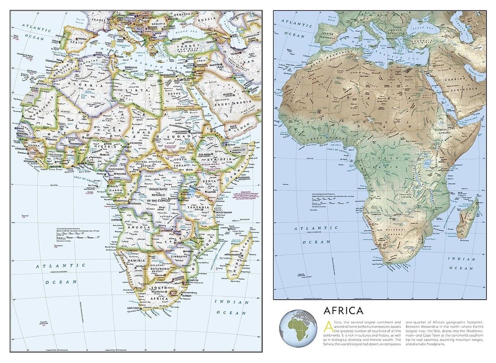 Carte de référence - Afrique | National Geographic carte pliée National Geographic 