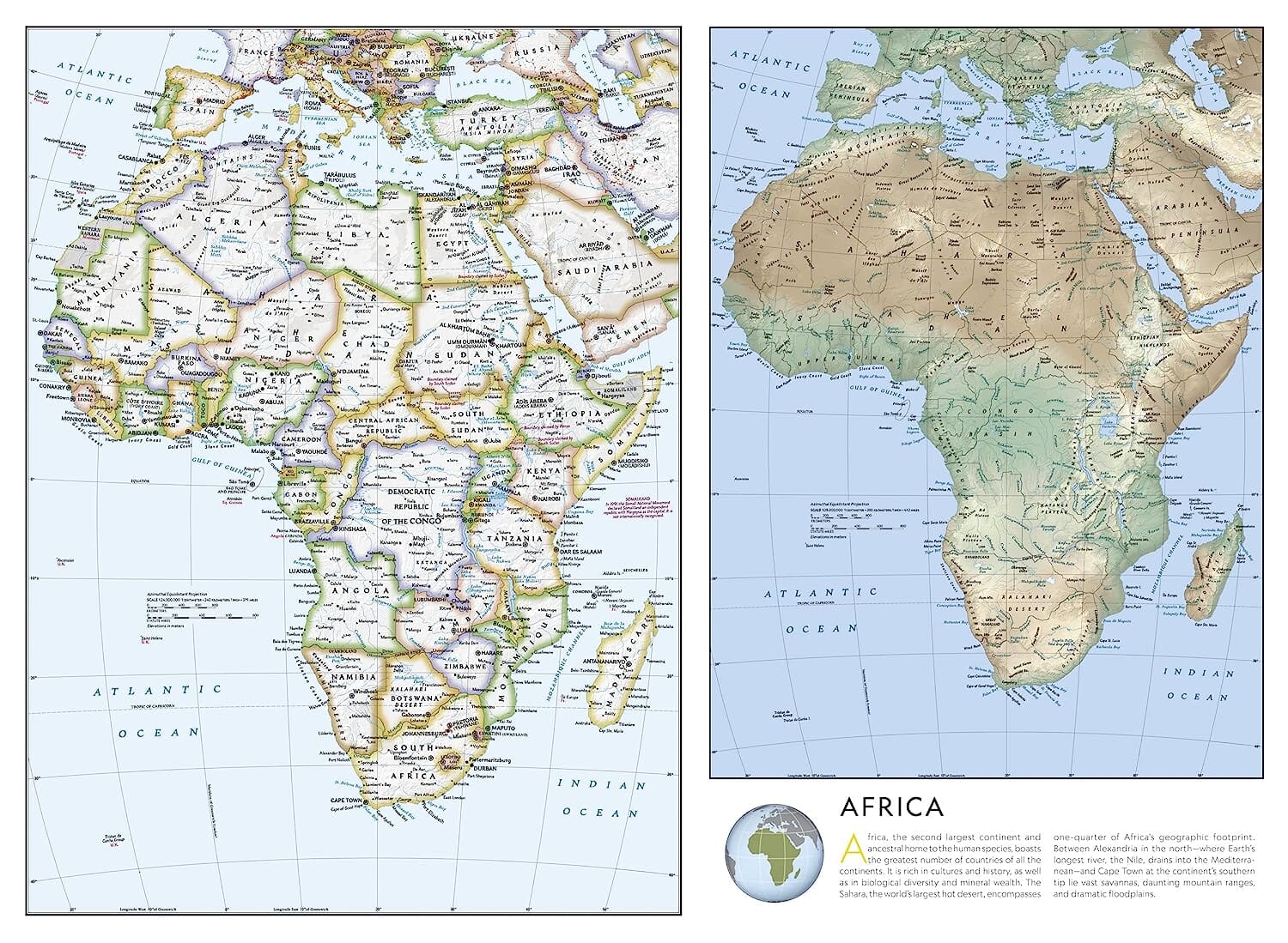 Carte de référence - Afrique | National Geographic carte routière National Geographic
