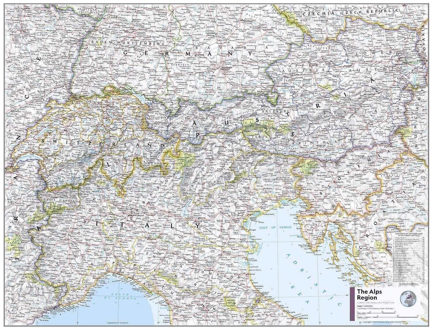 Carte de référence - Alpes | National Geographic carte routière National Geographic 