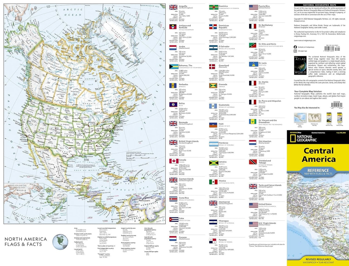 Carte de référence - Amérique centrale | National Geographic carte routière National Geographic 