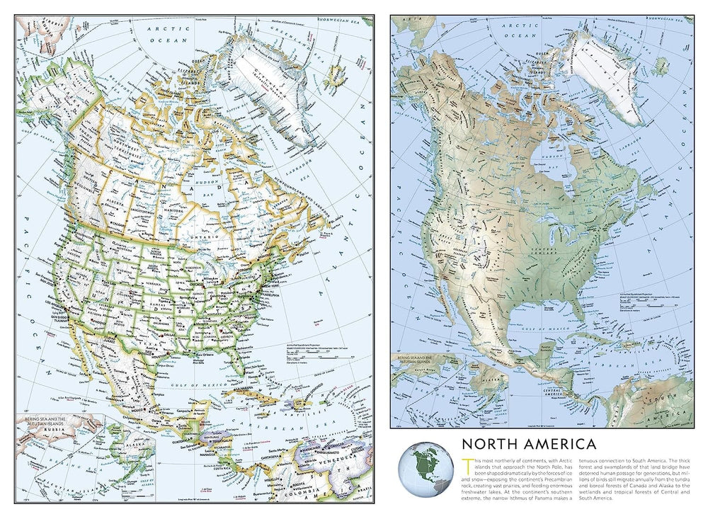 Carte de référence - Amérique du Nord | National Geographic carte pliée National Geographic 