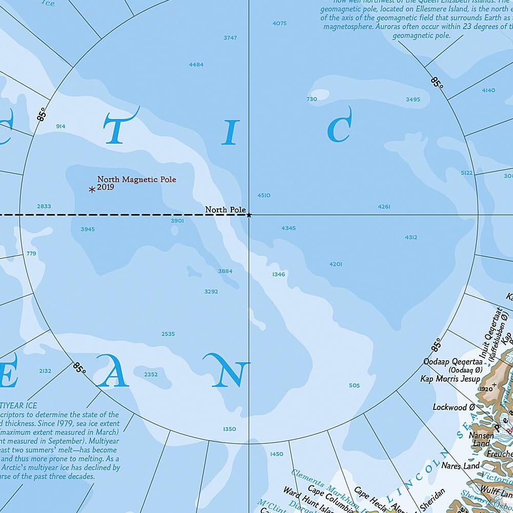Carte de référence - Arctique, avec drapeaux et faits | National Geographic carte routière National Geographic 
