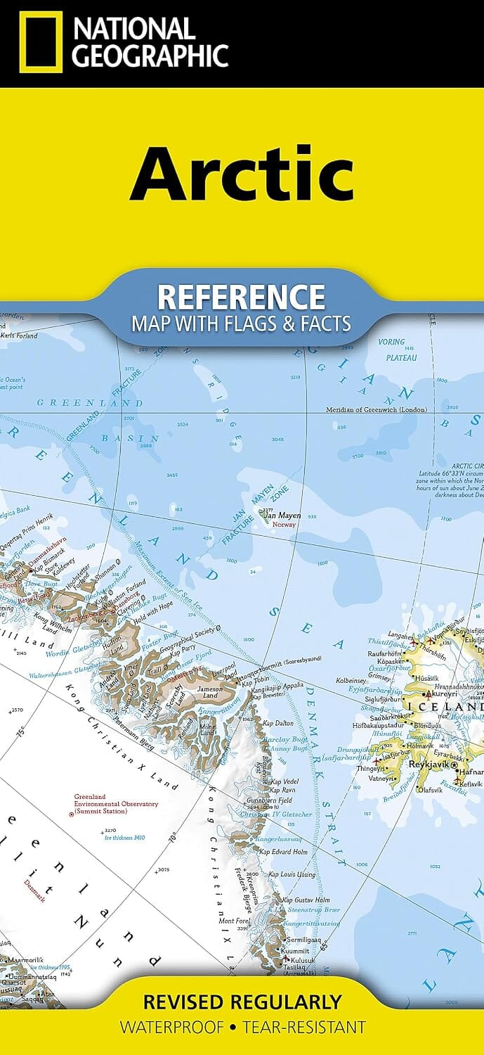 Carte de référence - Arctique, avec drapeaux et faits | National Geographic carte routière National Geographic 
