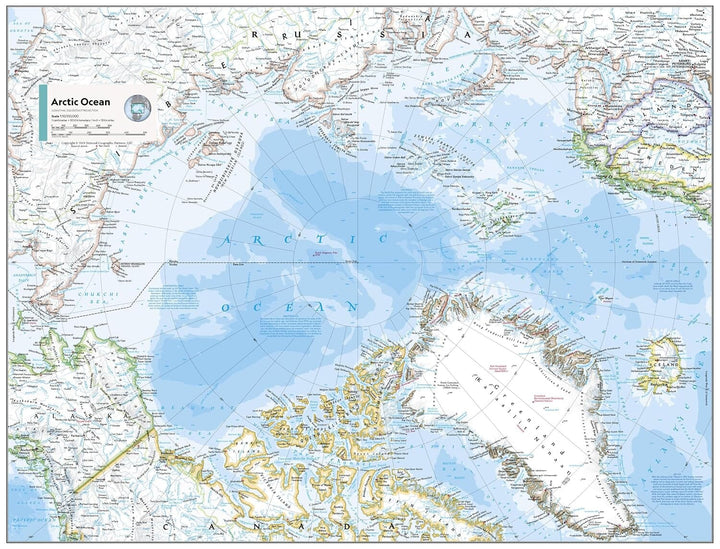 Carte de référence - Arctique, avec drapeaux et faits | National Geographic carte routière National Geographic 