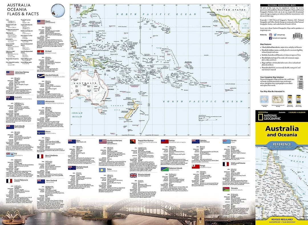 Carte de référence - Australie & Océanie | National Geographic carte pliée National Geographic 