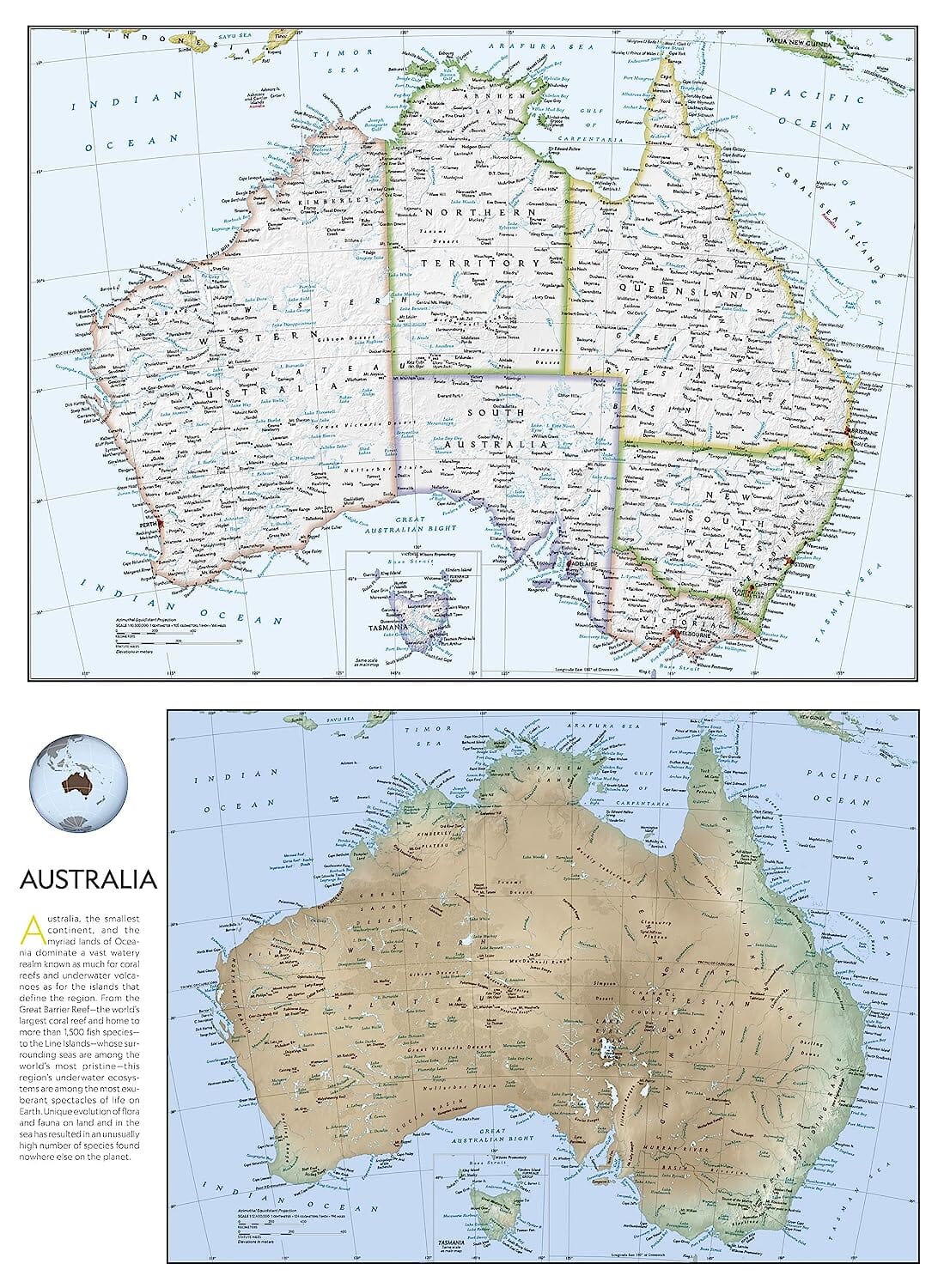 Carte de référence - Australie & Océanie | National Geographic carte routière National Geographic