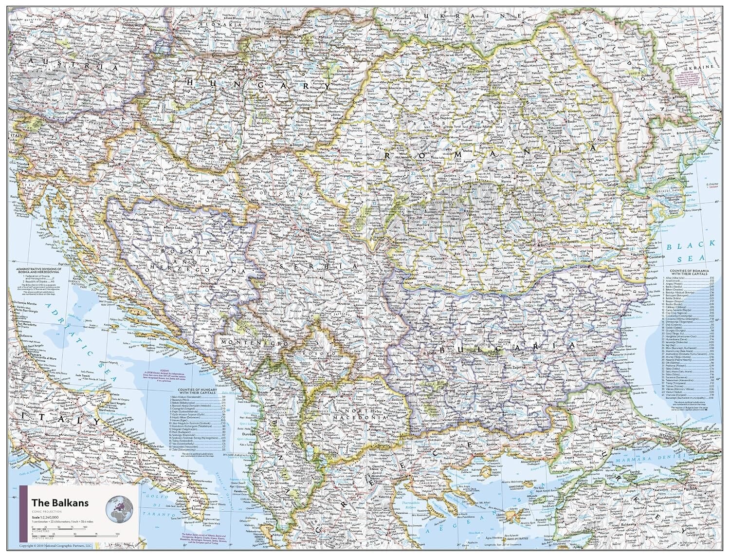 Carte de référence - Balkans | National Geographic carte routière National Geographic 
