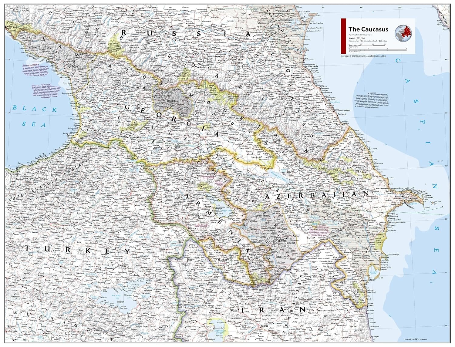 Carte de référence - Caucase | National Geographic carte routière National Geographic 
