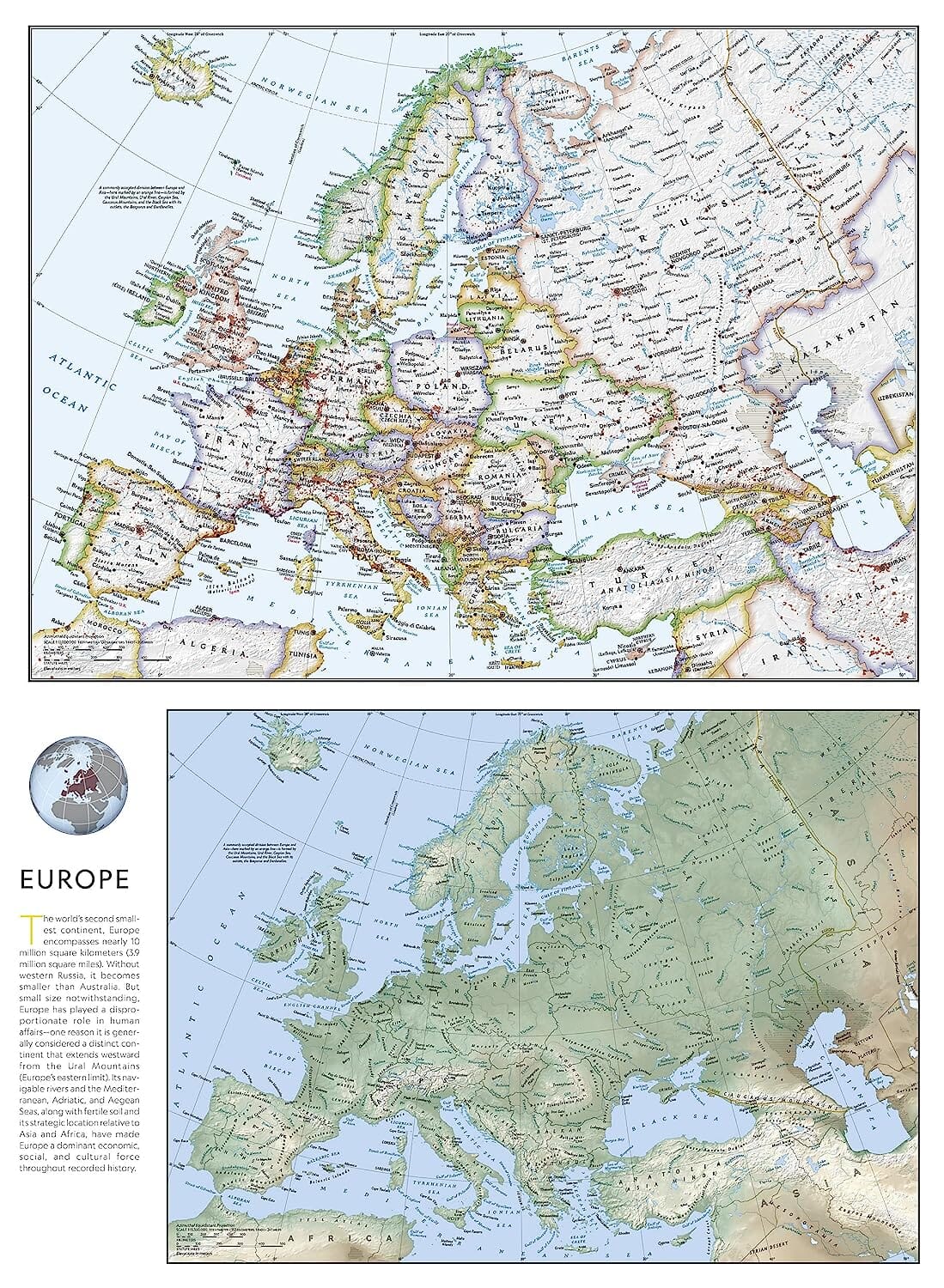 Carte de référence - Europe | National Geographic carte routière National Geographic