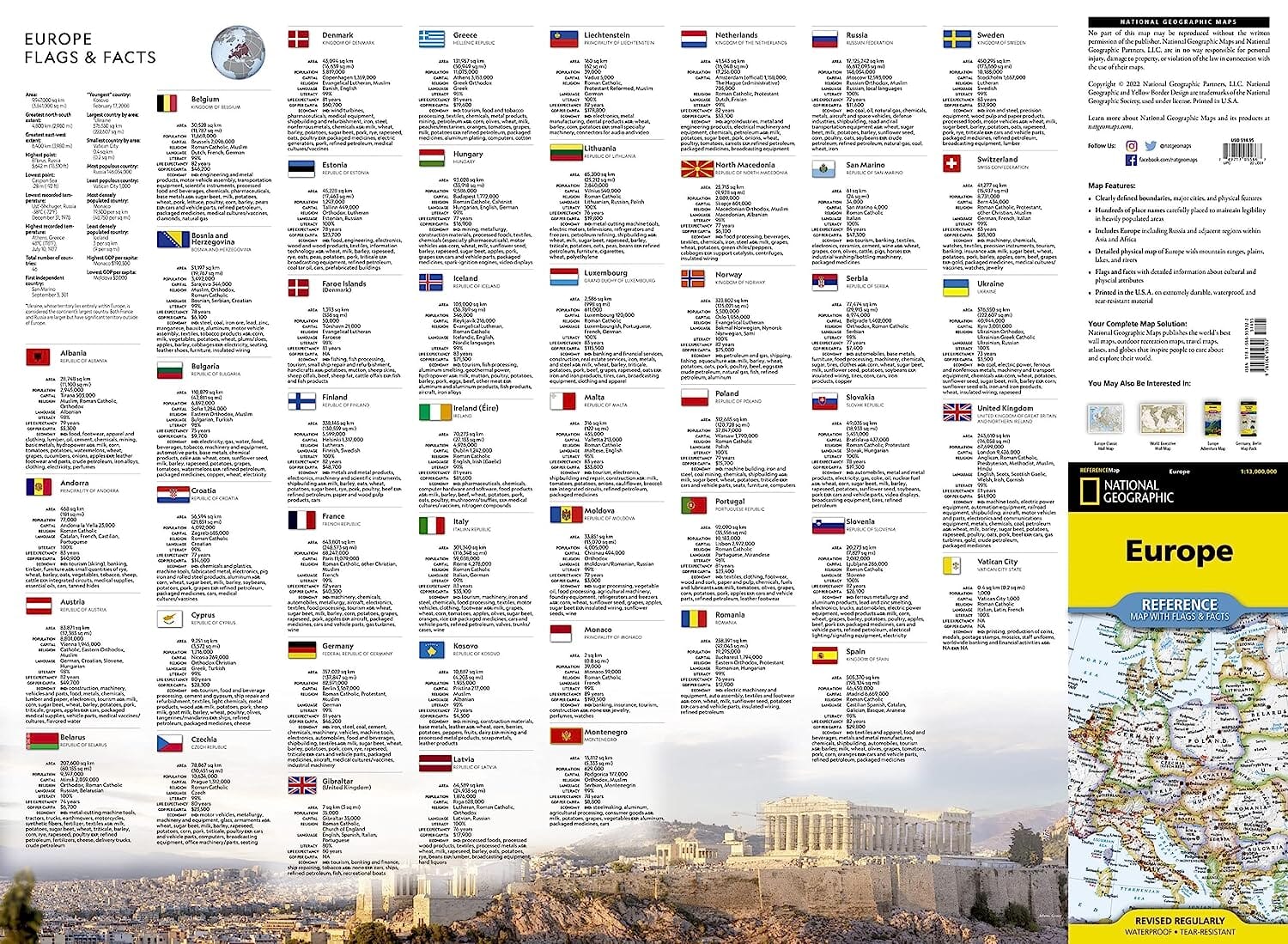Carte de référence - Europe | National Geographic carte routière National Geographic