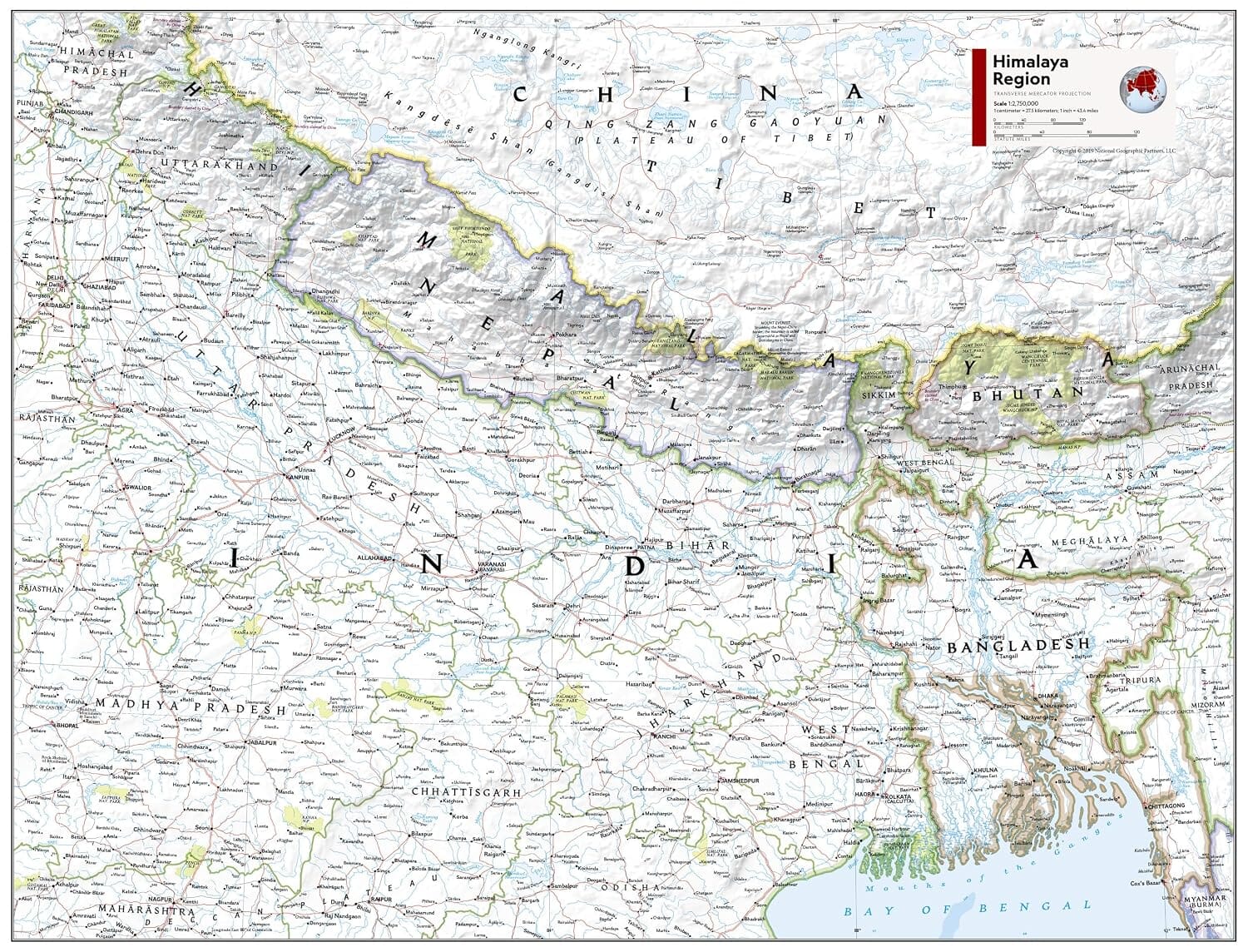 Carte de référence - Himalaya | National Geographic carte routière National Geographic 