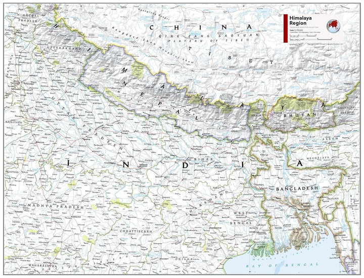 Carte de référence - Himalaya | National Geographic carte routière National Geographic 