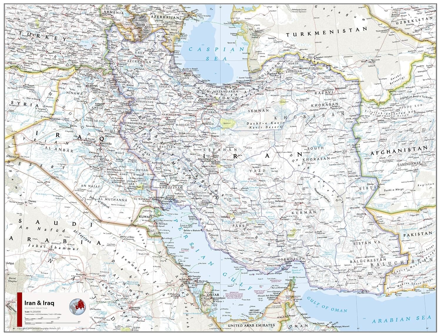 Carte de référence - Iran & Irak | National Geographic carte routière National Geographic 