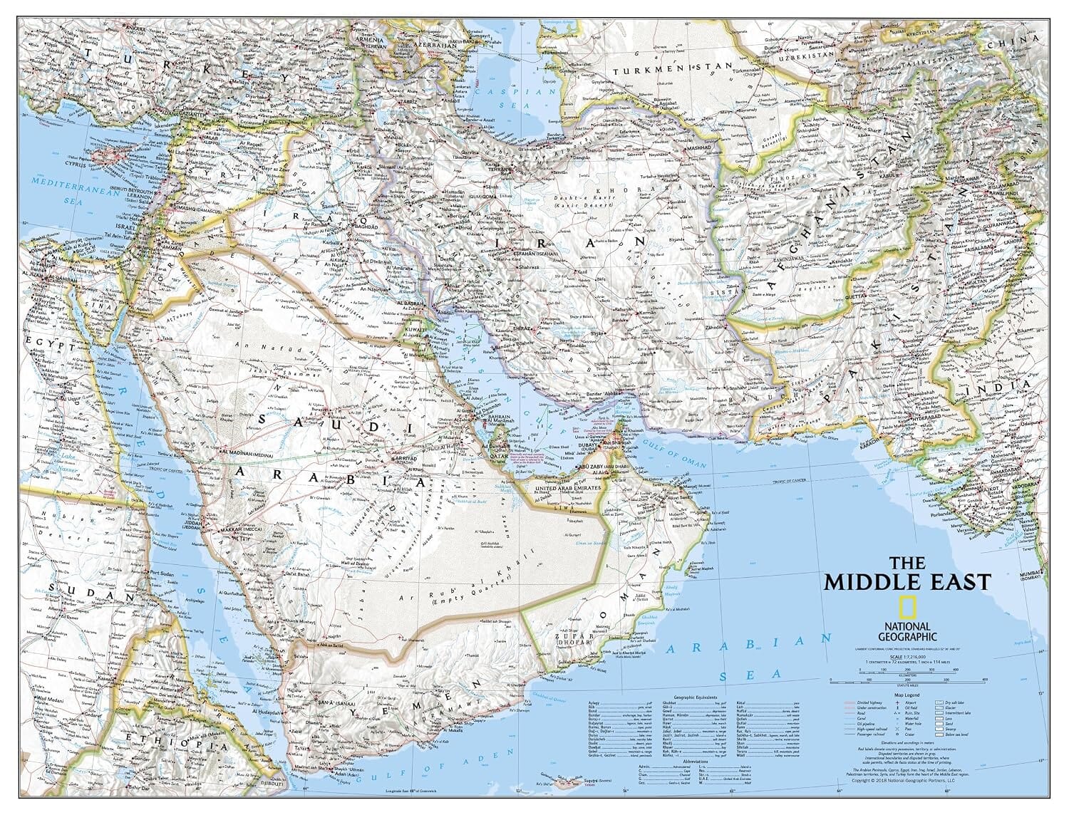 Carte de référence - Moyen-Orient | National Geographic carte routière National Geographic 