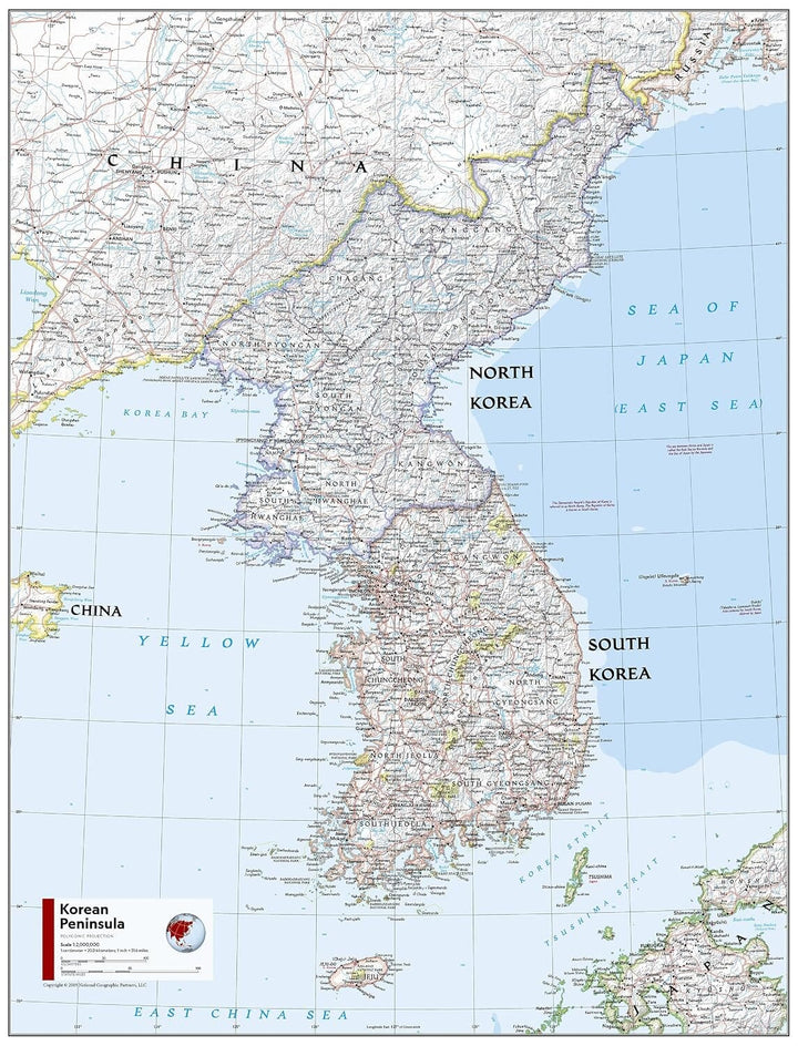 Carte de référence - Péninsule coréenne | National Geographic carte routière National Geographic 