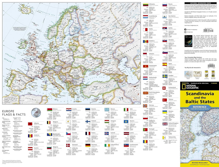 Carte de référence - Scandinavie & États baltes | National Geographic carte routière National Geographic 