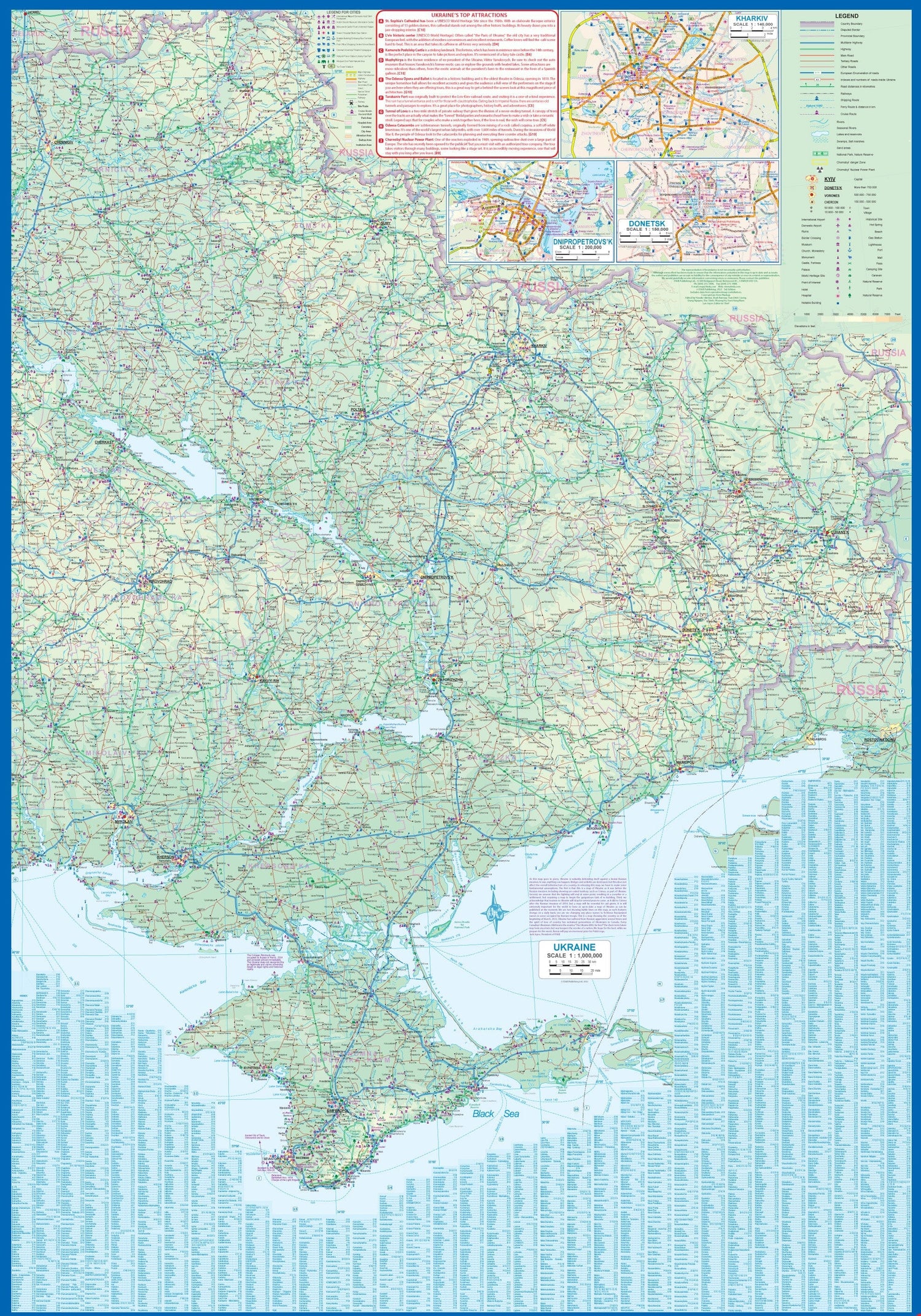 Carte de référence - Ukraine | ITM carte routière ITM