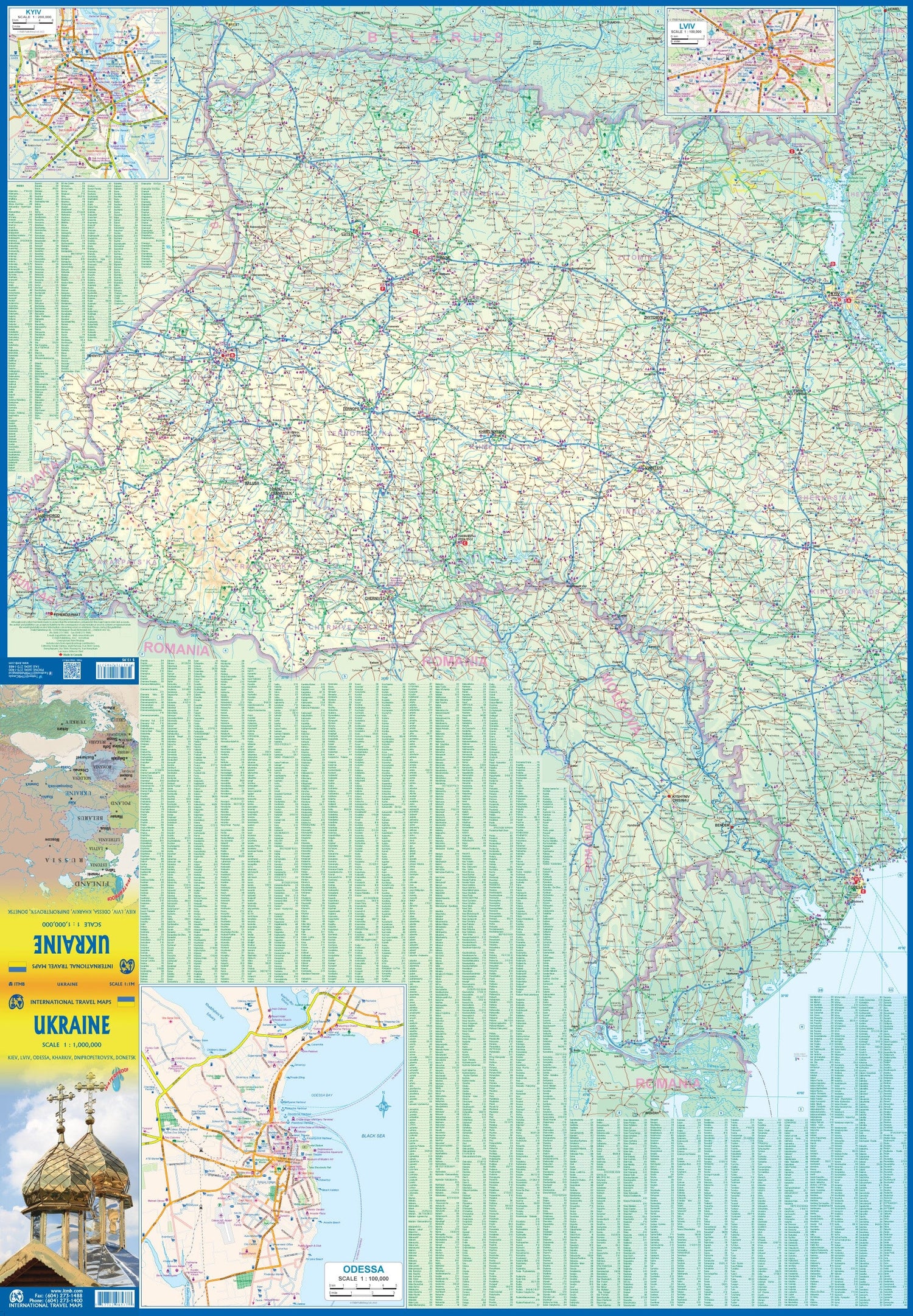 Carte de référence - Ukraine | ITM carte routière ITM