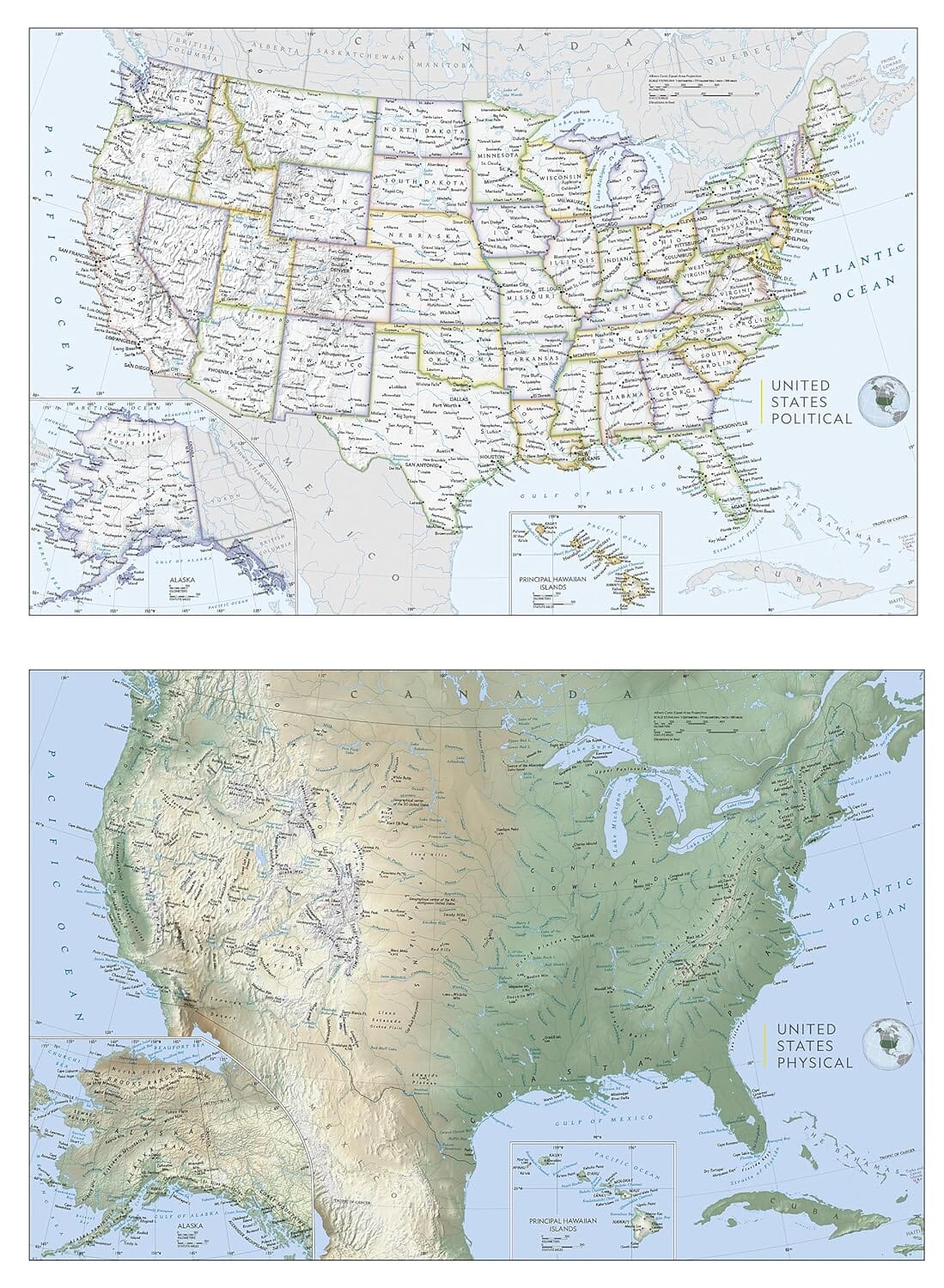 Reference Map - USA, with States and Flags | National Geographic
