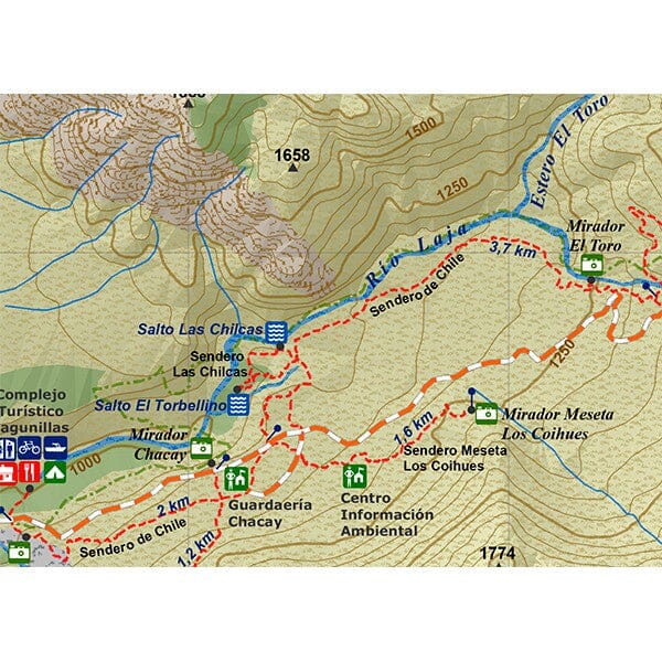 Carte de trekking - Antuco | Trekking Chili carte de randonnée Trekking Chile 