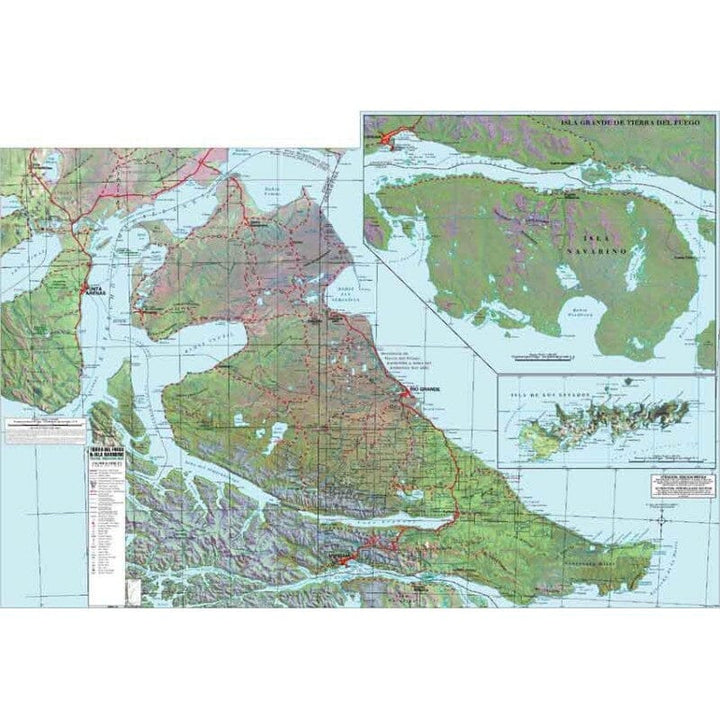 Carte de trekking de la Terre de Feu et d'Isla Navarino | Zagier y Urruty carte de randonnée Zagier y Urruty 