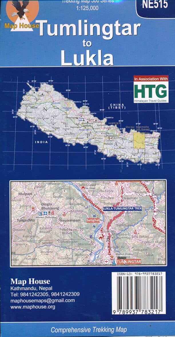 Carte de trekking d'ensemble - Tumlingtar to Lukla (NE515) | Himalayan MapHouse carte de randonnée Himalayan MapHouse 