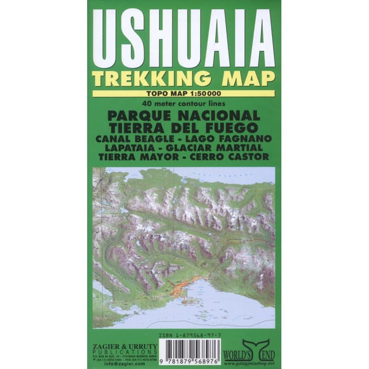 Carte de trekking d'Ushuaia | Zagier y Urruty carte de randonnée Zagier y Urruty 