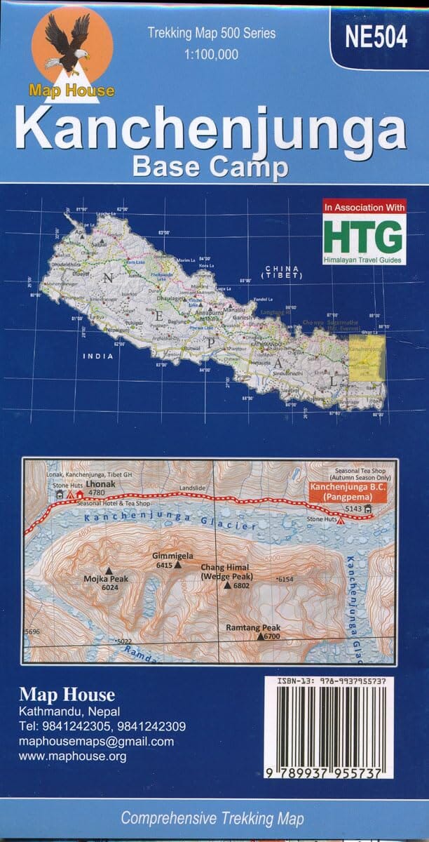 Carte de trekking - Kanchenjunga Base Camp, Népal (NE504) | Himalayan MapHouse carte de randonnée Himalayan MapHouse 