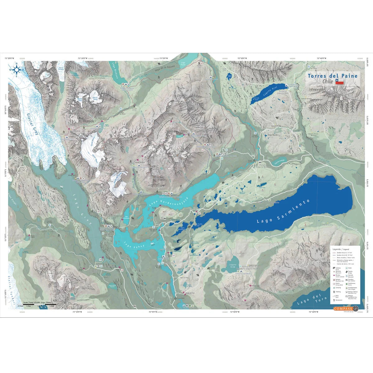 Carte de trekking - Torres Del Paine (Chili) | COPEC carte de randonnée COPEC 