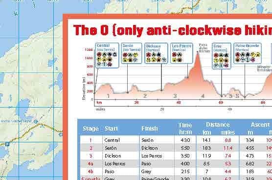 Carte de trekking - Torres del Paine, the O, the W, the Q and day-hikes | Knife Edge Outdoor carte de randonnée Knife Edge Outdoor 