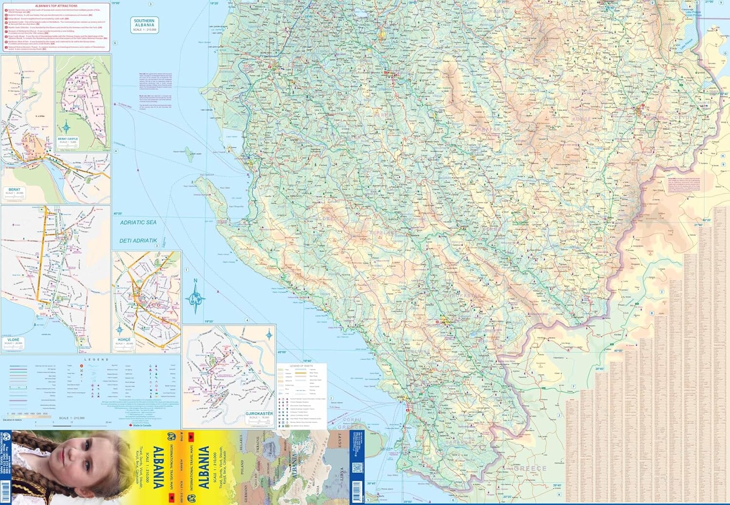 Carte de voyage - Albanie | ITM carte routière ITM