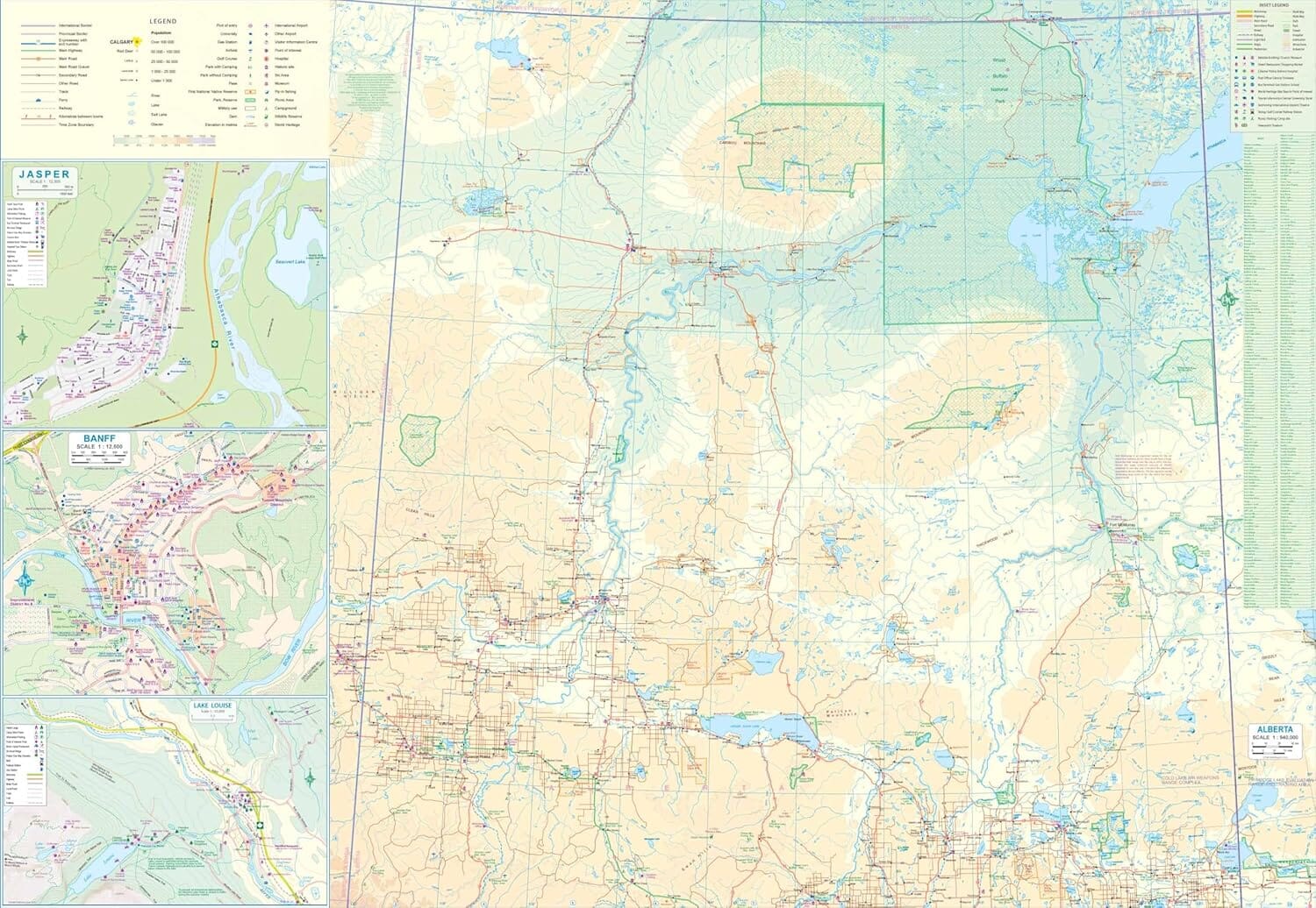 Carte de voyage - Alberta (Canada) | ITM carte routière ITM