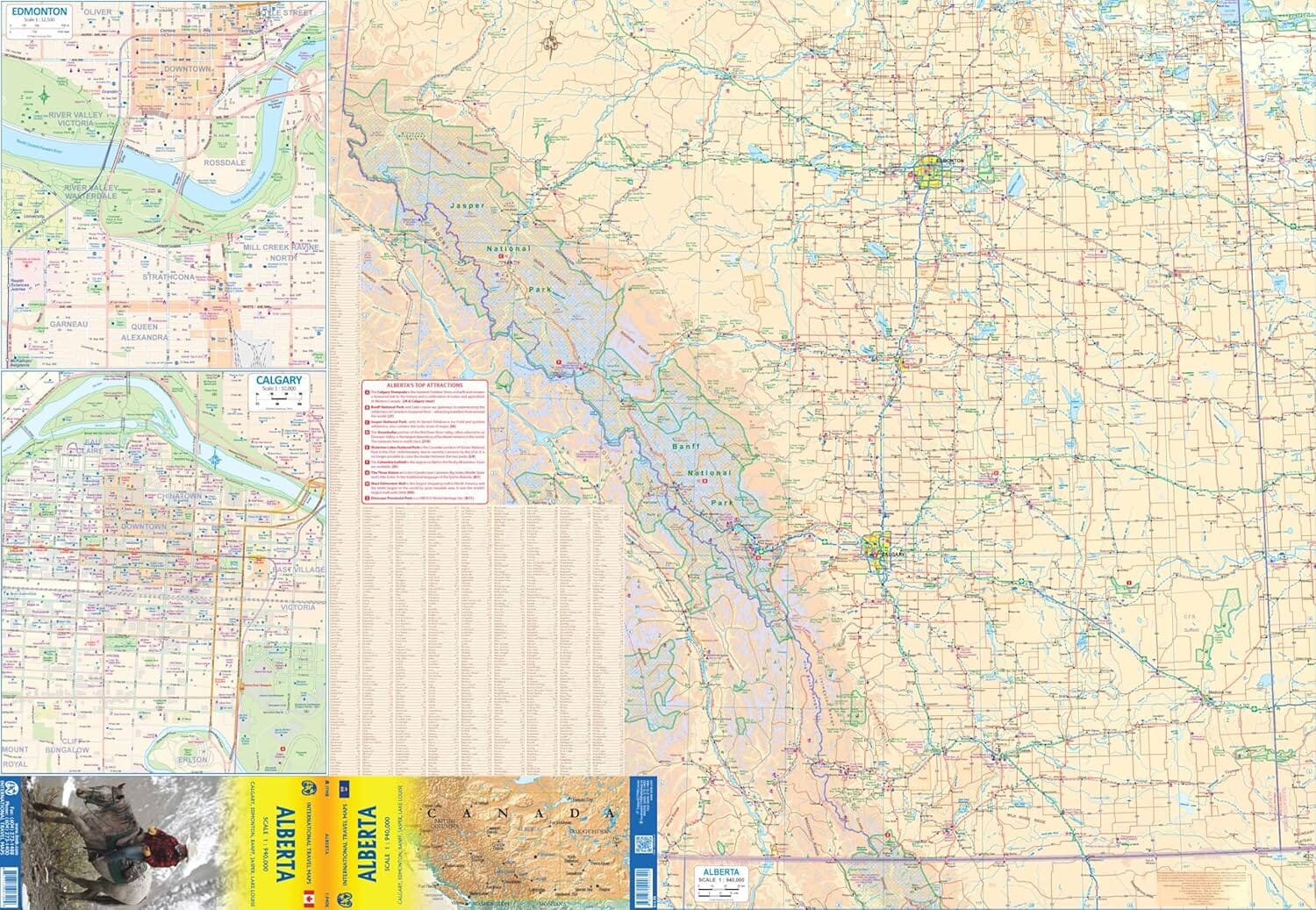 Carte de voyage - Alberta (Canada) | ITM carte routière ITM
