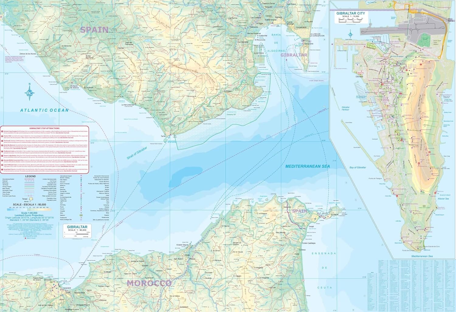 Carte de voyage - Andalousie & Gibraltar | ITM carte routière ITM