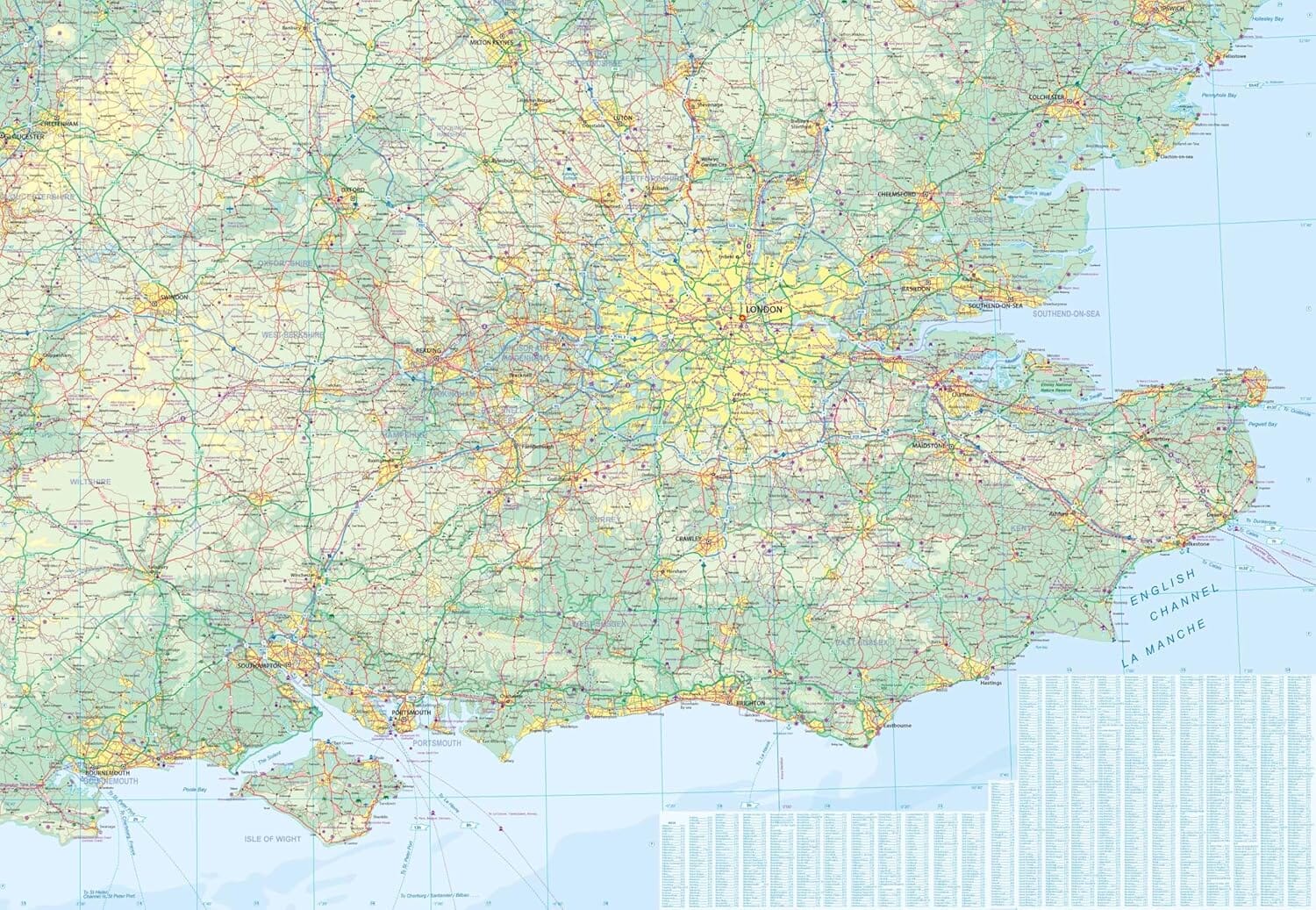 Carte de voyage - Angleterre Sud | ITM carte routière ITM 