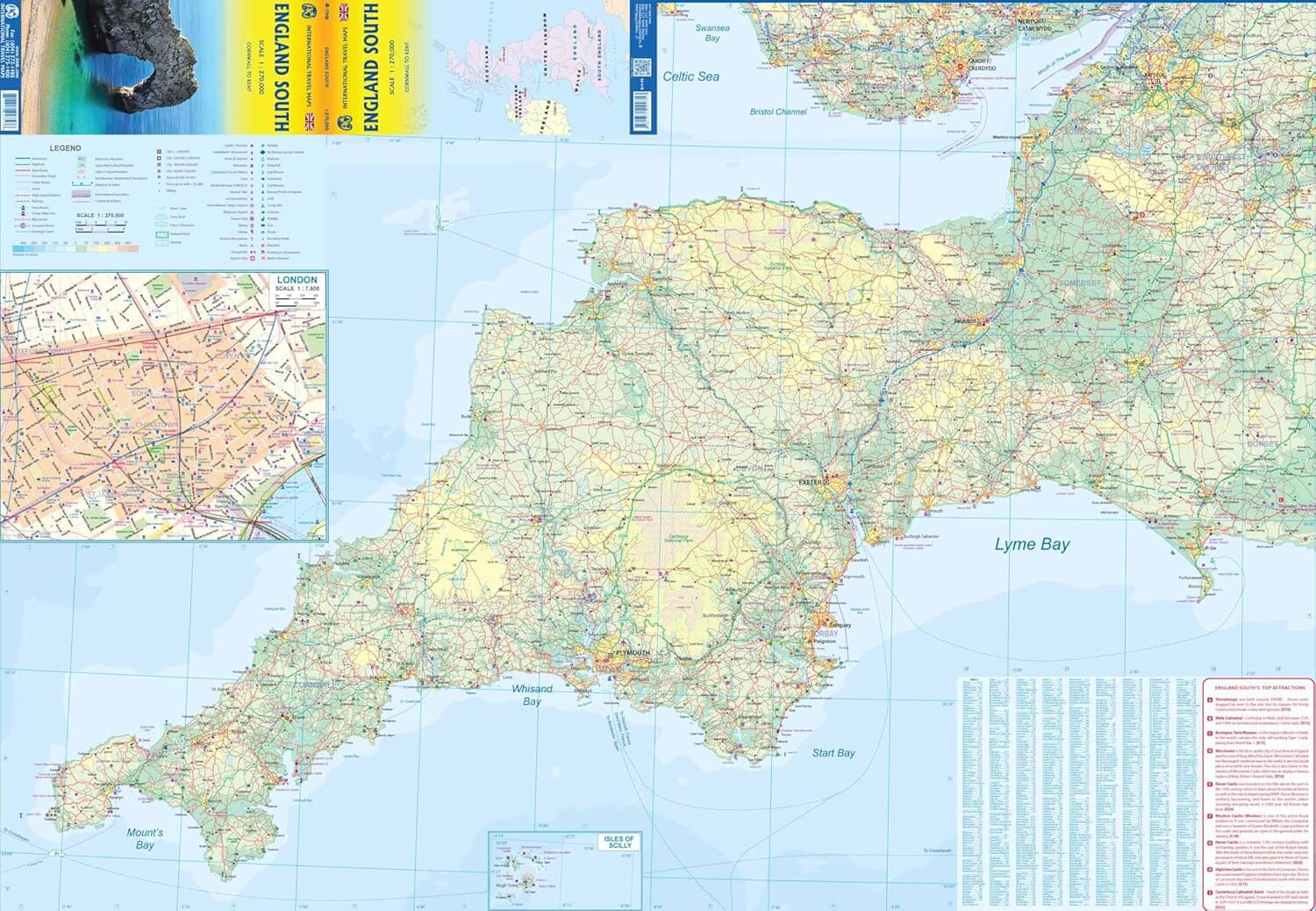 Carte de voyage - Angleterre Sud | ITM carte routière ITM 
