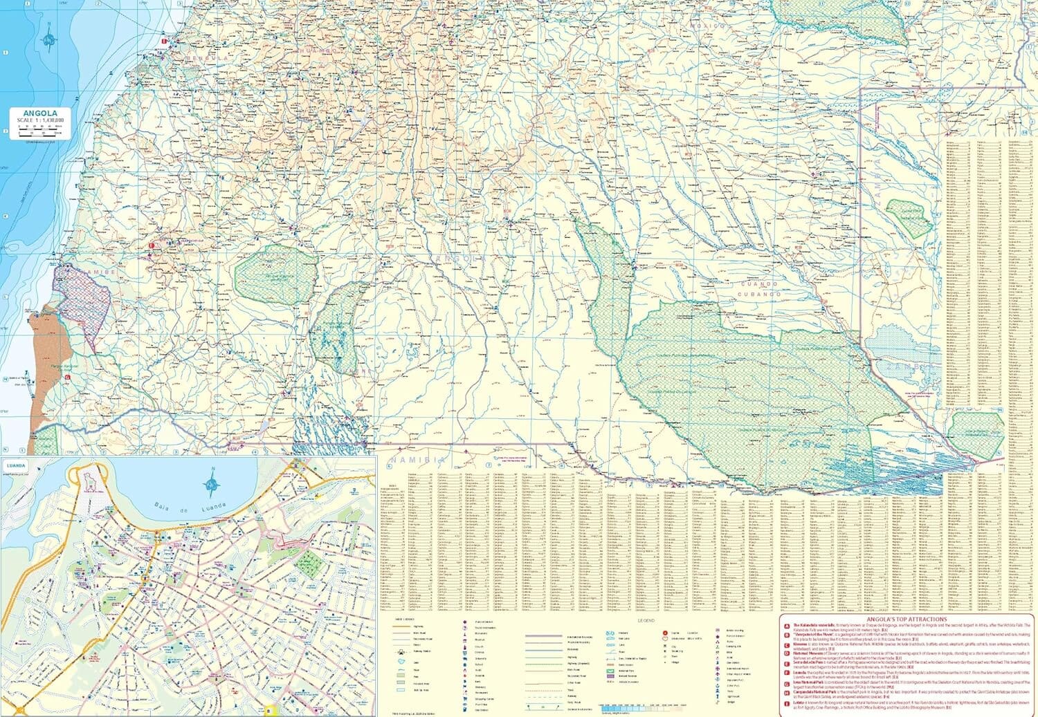 Carte de voyage - Angola | ITM carte routière ITM