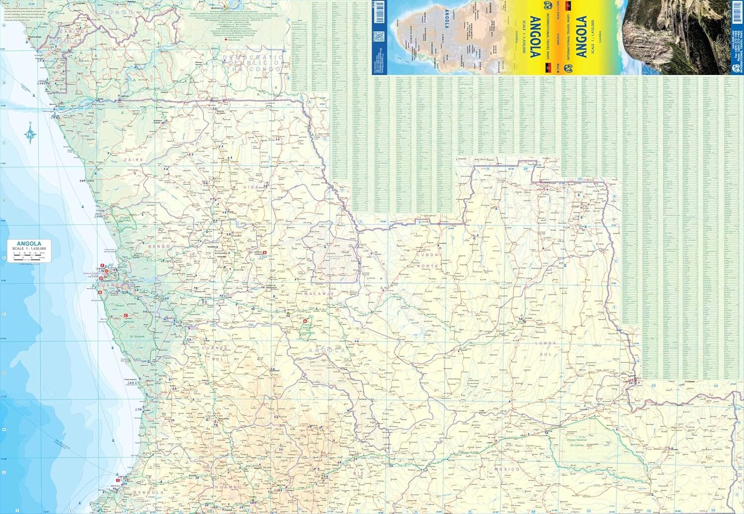 Carte de voyage - Angola | ITM carte routière ITM