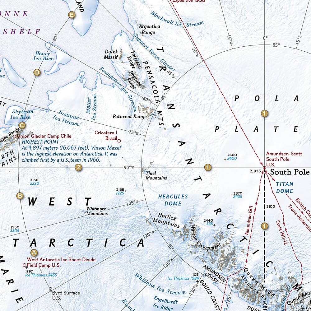 Carte de voyage - Antarctique | National Geographic carte routière National Geographic 