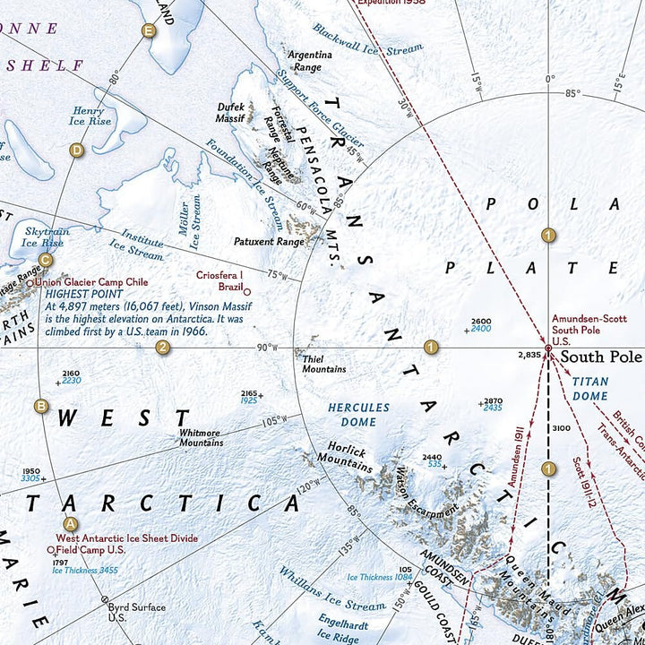 Carte de voyage - Antarctique | National Geographic carte routière National Geographic 