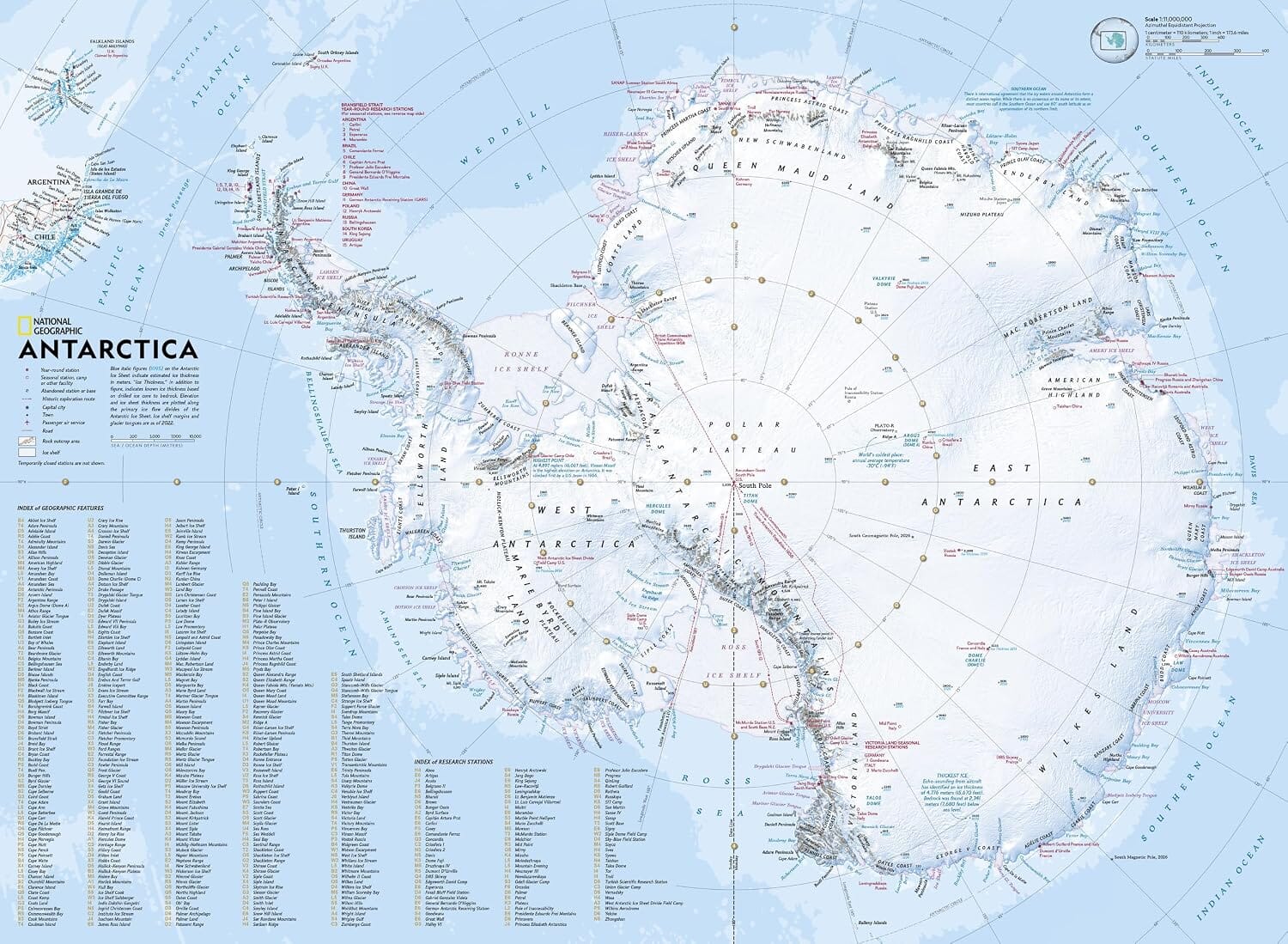 Carte de voyage - Antarctique | National Geographic carte routière National Geographic 