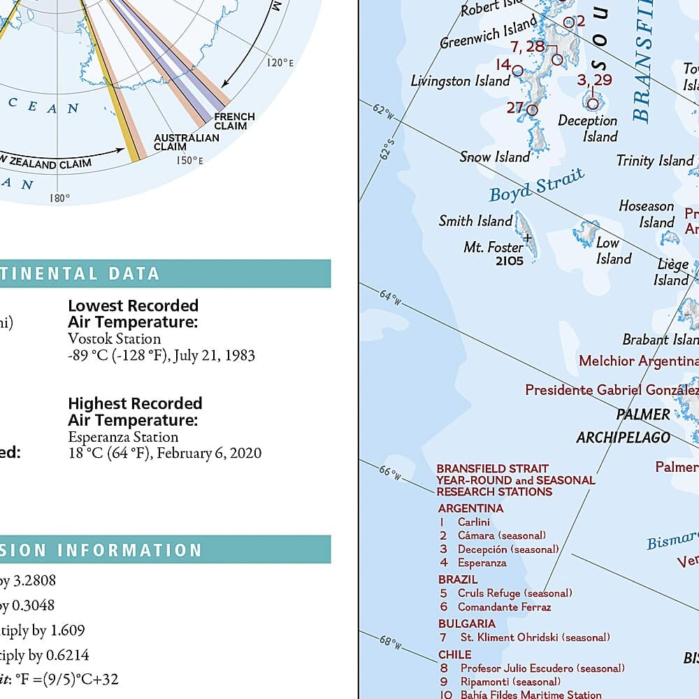 Carte de voyage - Antarctique | National Geographic carte routière National Geographic 