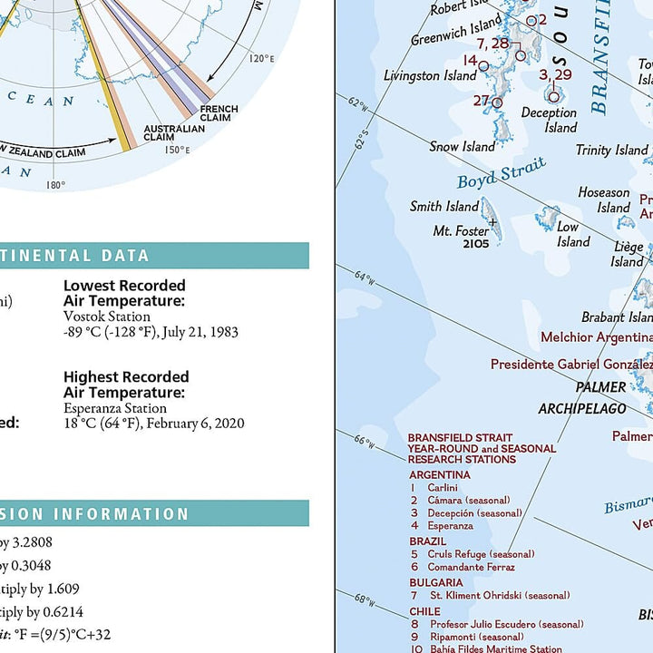 Carte de voyage - Antarctique | National Geographic carte routière National Geographic 