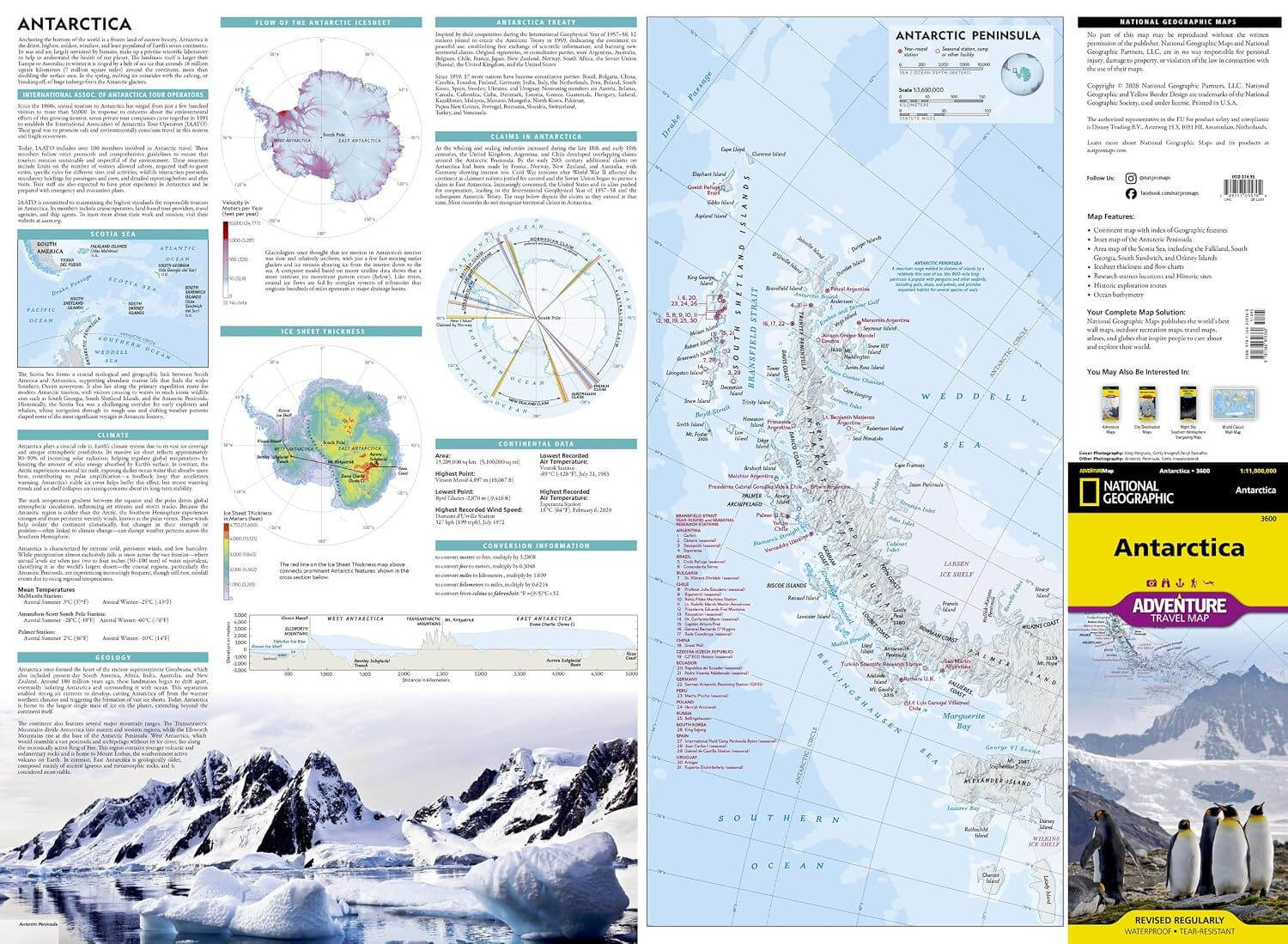 Carte de voyage - Antarctique | National Geographic carte routière National Geographic 