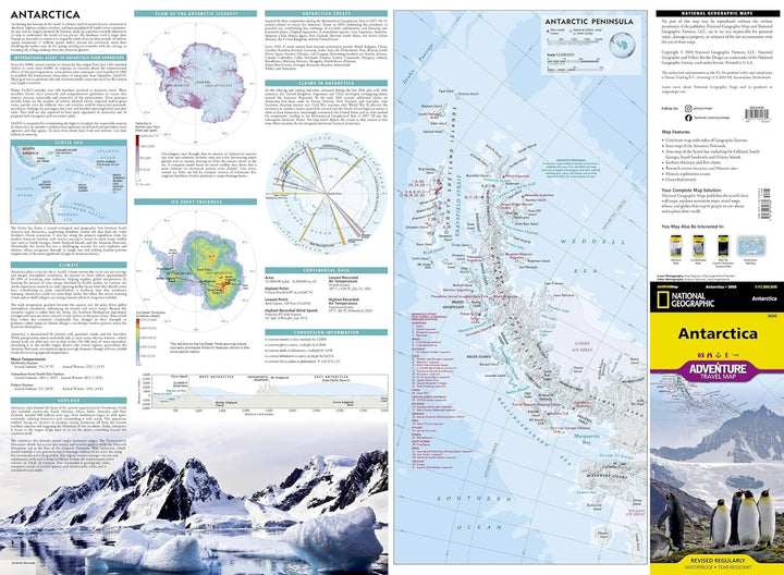 Carte de voyage - Antarctique | National Geographic carte routière National Geographic 