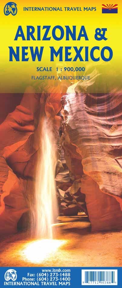 Carte de voyage - Arizona & Nouveau-Mexique (USA) | ITM carte routière ITM