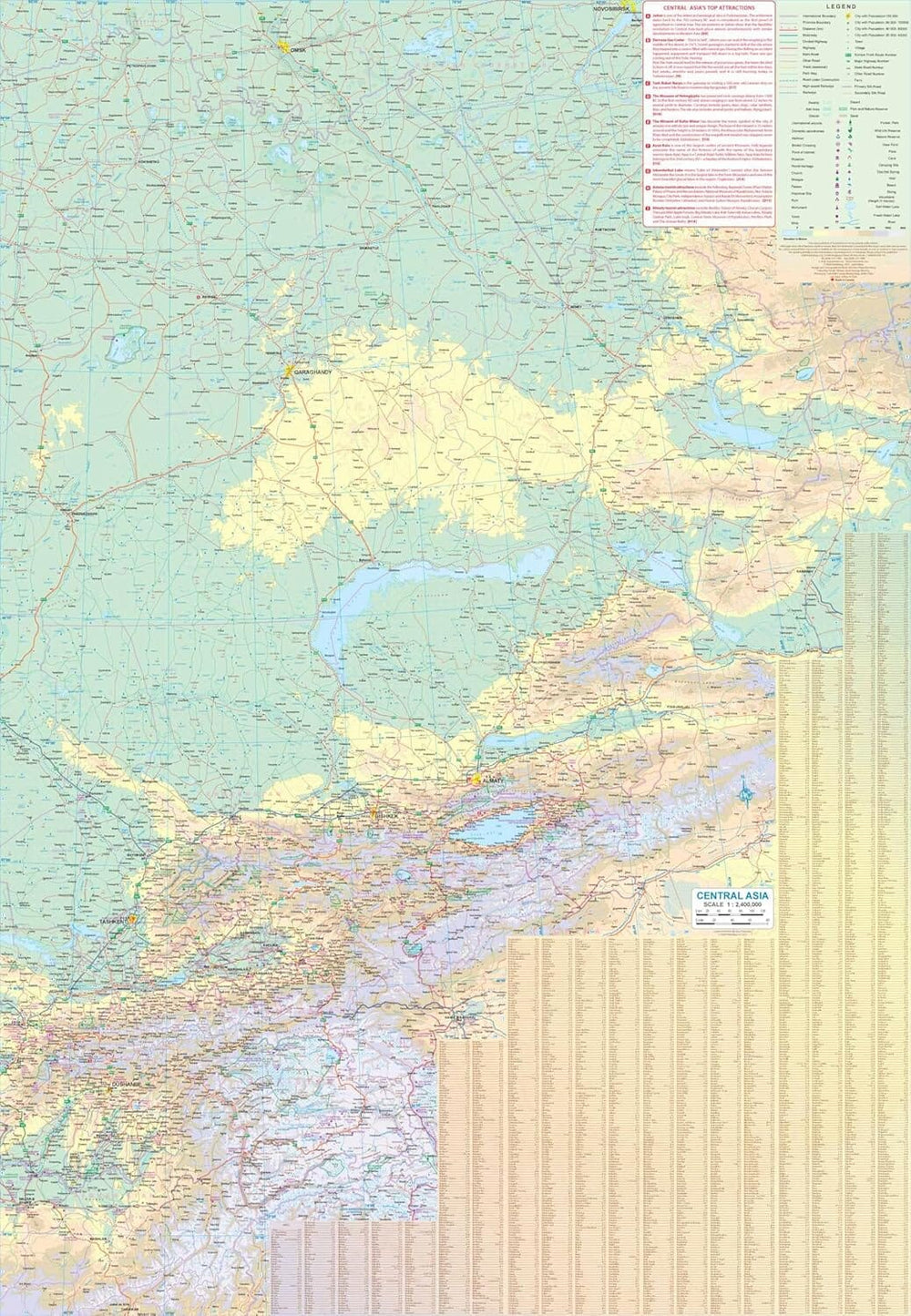 Carte de voyage - Asie centrale | ITM carte pliée ITM 