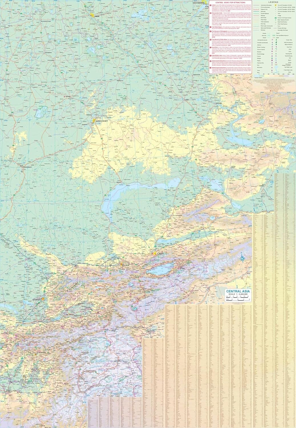 Carte de voyage - Asie centrale | ITM carte routière ITM