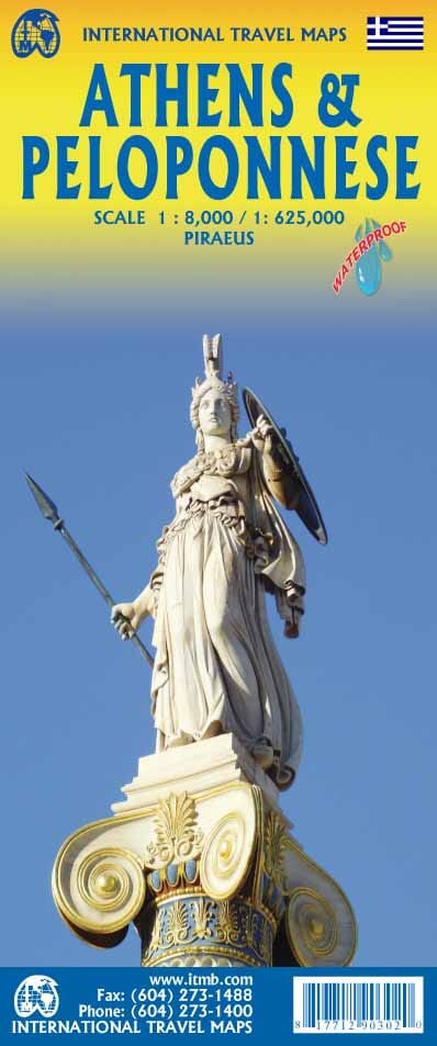 Carte de voyage - Athènes & Péloponnèse | ITM carte routière ITM